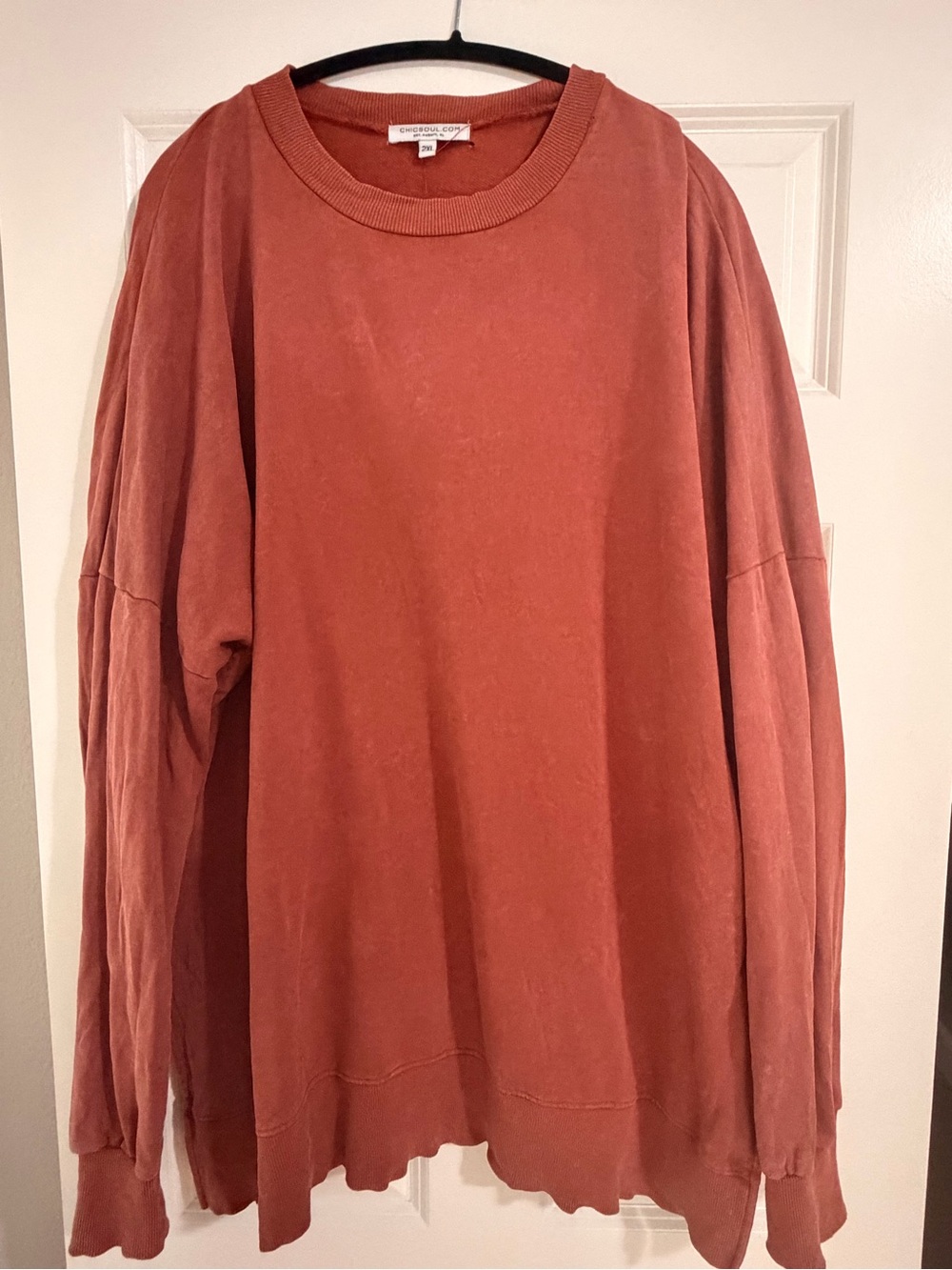 Oversized Crewneck Sweater in Rust - Unbranded